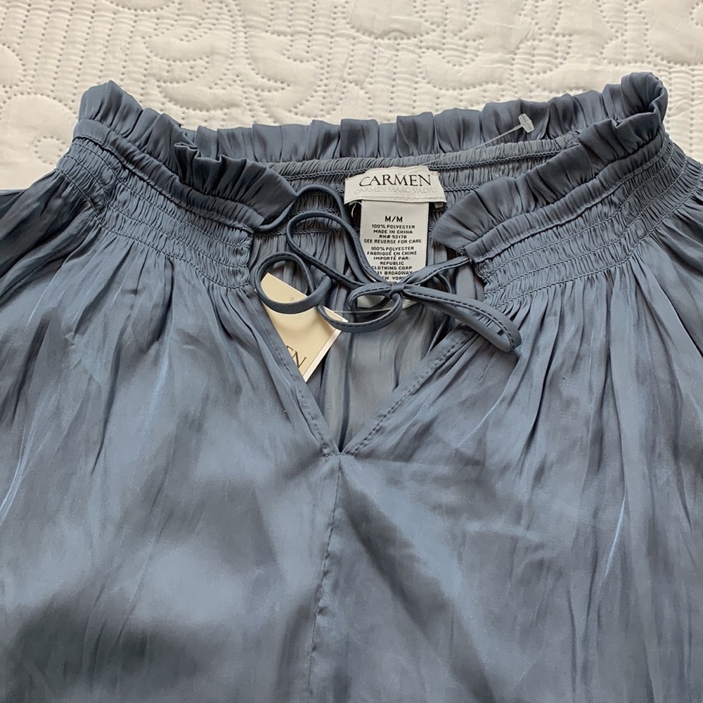 NWT Carmen Marc Valvo Peasant Blouse - Picture 3 of 8
